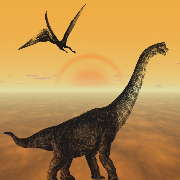 Brachiosaurus and an Azdarchid