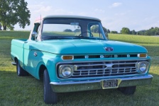 1966, Powder Blue Ford Pickup.