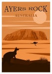 Australia, cartel de viaje de Uluru