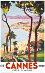 Cartel de viaje vintage de Cannes