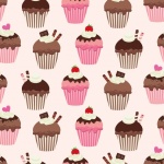 Achtergrondpatroon Cupcakes