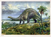 Dinosaur Prehistoric Times Vintage Art