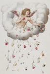 Chuva de flores de nuvem de anjo
