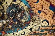 Versión coloreada de fantasía fractal