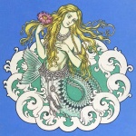 Woman mermaid vintage art
