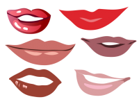 Glänzende Lippen-Clipart-Set