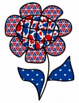 Patriotic Americana Flower PNG