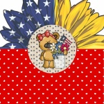 Unabhängigkeitstagbär Sonnenblume