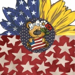 Unabhängigkeitstagbär Sonnenblume