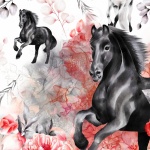 Black Stallion Watercolor Art