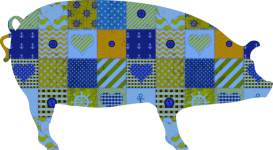 Patchwork country pig PNG
