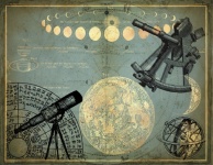 Cartaz de mapa planetário vintage