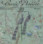 Oiseau vintage et carte postale florale