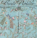 Oiseau vintage et carte postale florale
