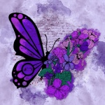 Vintage flower butterfly art