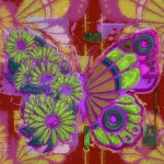 Abstract Flower Butterfly Art