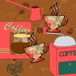 Cartel colorido del café de los acentos 