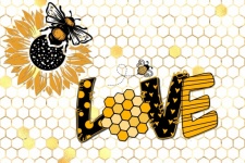 Cartaz de amor de abelha de mel