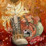 Boot mouse pumpkin autumn art