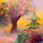 Japanese Pear Blossom Garden Art