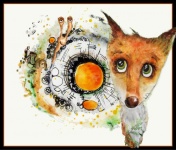 Contemporary Watercolor Fox art