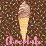 Chocolate ice Cream Cone Poster