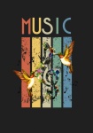 Music Hummingbird Vintage Poster