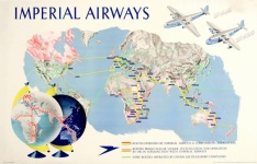 Plakat z mapą trasy Imperial Airways