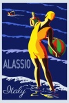 Italia, cartel de viaje de Alassio