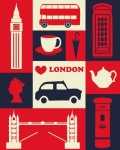 London tereptárgyak utazási posztere