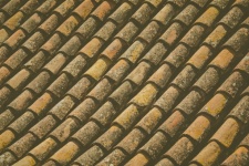Alte Terrakotta-Dachziegel
