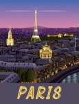 Cartaz de viagem para Paris