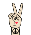 Signo de la paz hippie retro