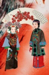 Colagem de fantasias da dinastia Qing