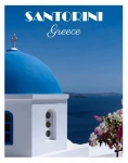 Santorini, Grecja plakat podróżny