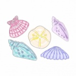 Conchas, arte em aquarela de conchas