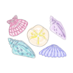 Conchas, arte em aquarela de conchas
