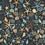 Estrela do mar, fundo padrão de conchas