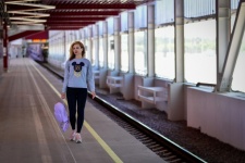 Metro, žena, dívka, výlet