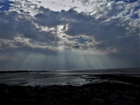 A luz do dia na Baía de Morecambe
