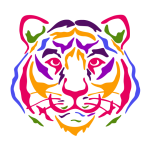 Arte Pop Colorida Tigre