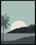 Tropikalna wyspa minimalistyczna sztuka