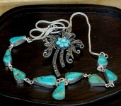 Collier Et Broche Turquoise