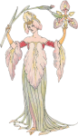 Vintage floral fairy woman