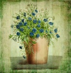 Vintage art flowerpot flowers