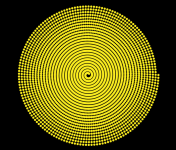 Yellow dotted spirals