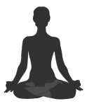 Postura de loto de mujer de yoga