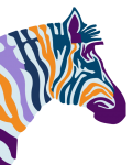 Zebra kleurrijke popart