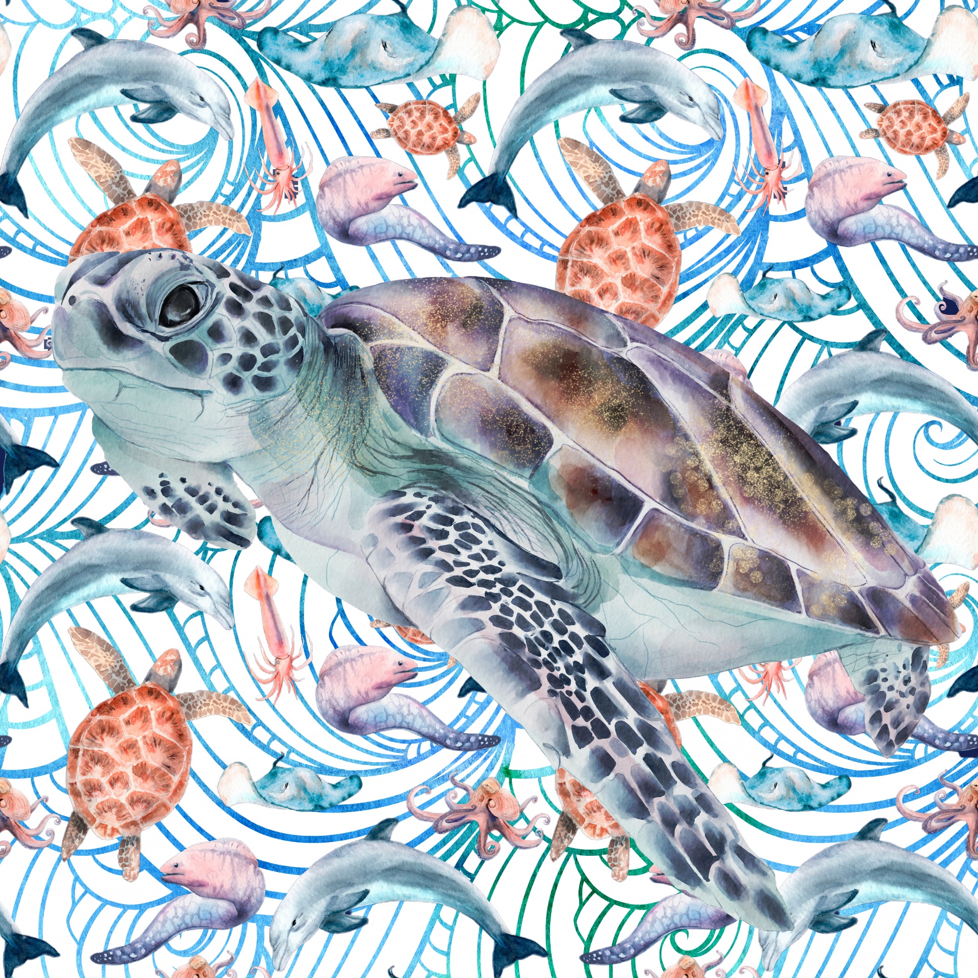 Sztuka cyfrowa żółwia morskiego