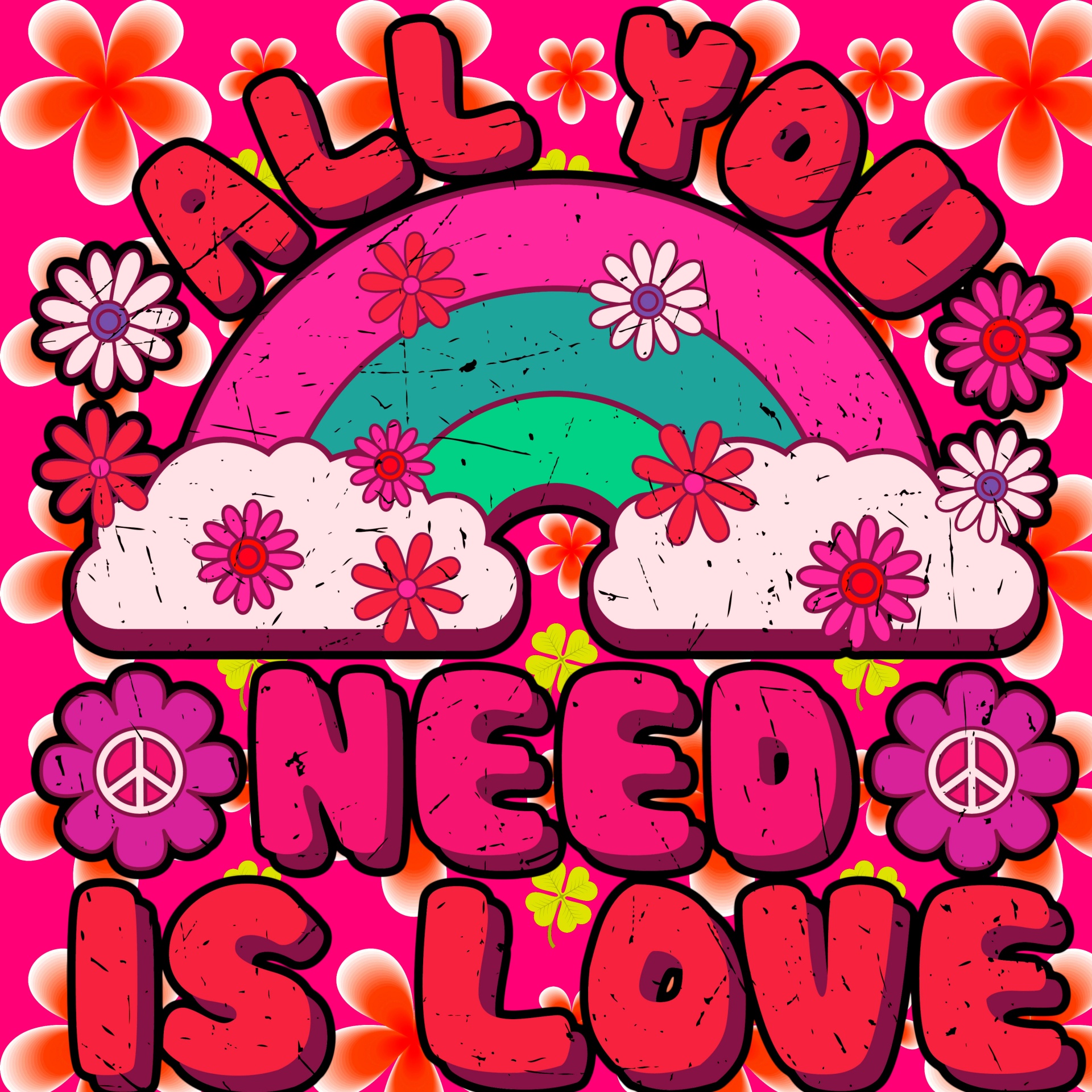 All You Need Is Love Retro Poster Free Stock Photo Public Domain Pictures